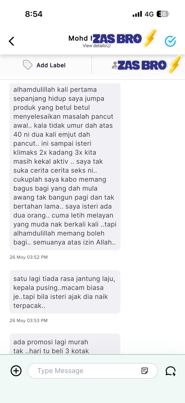 Testimoni WhatsApp Mohd