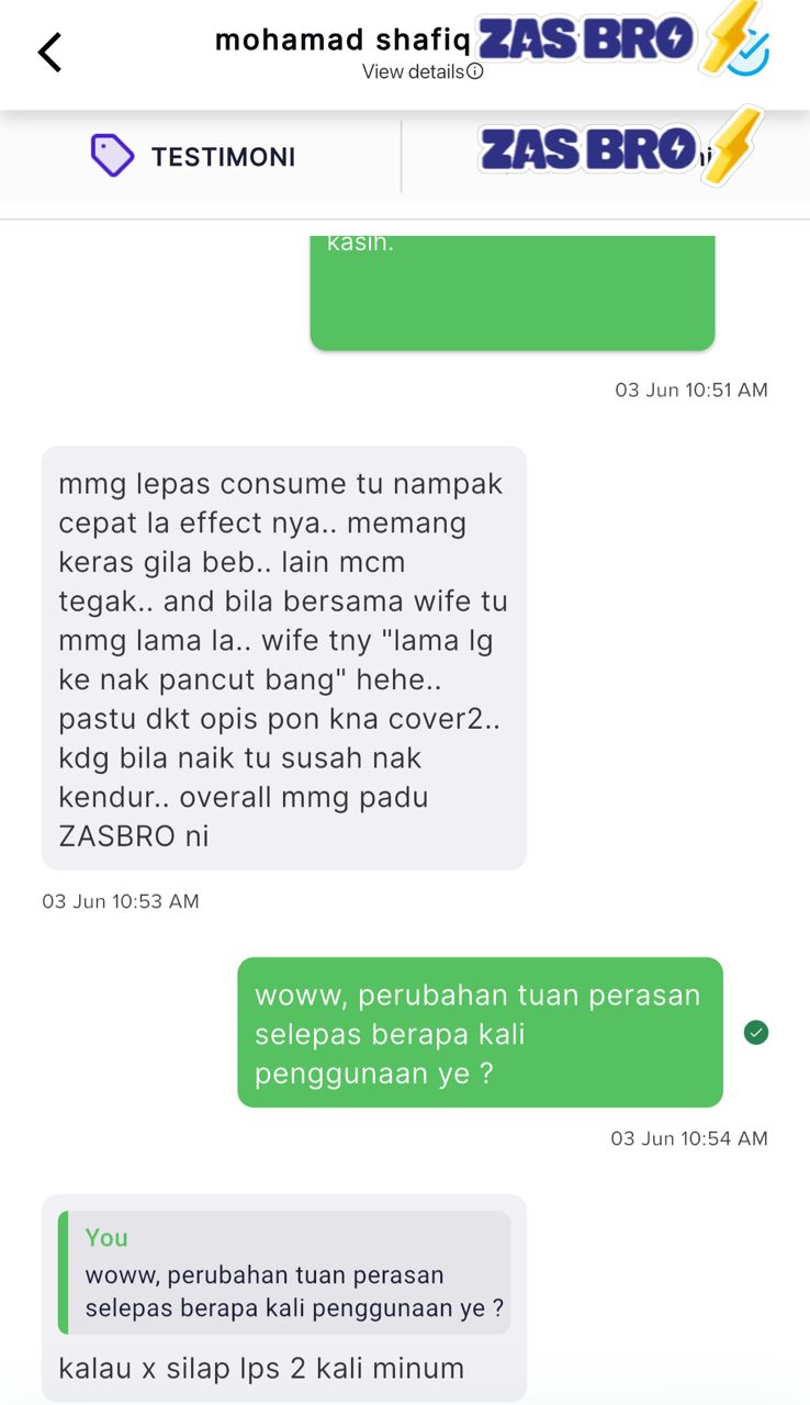 Testimoni WhatsApp Mohamad Shafiq