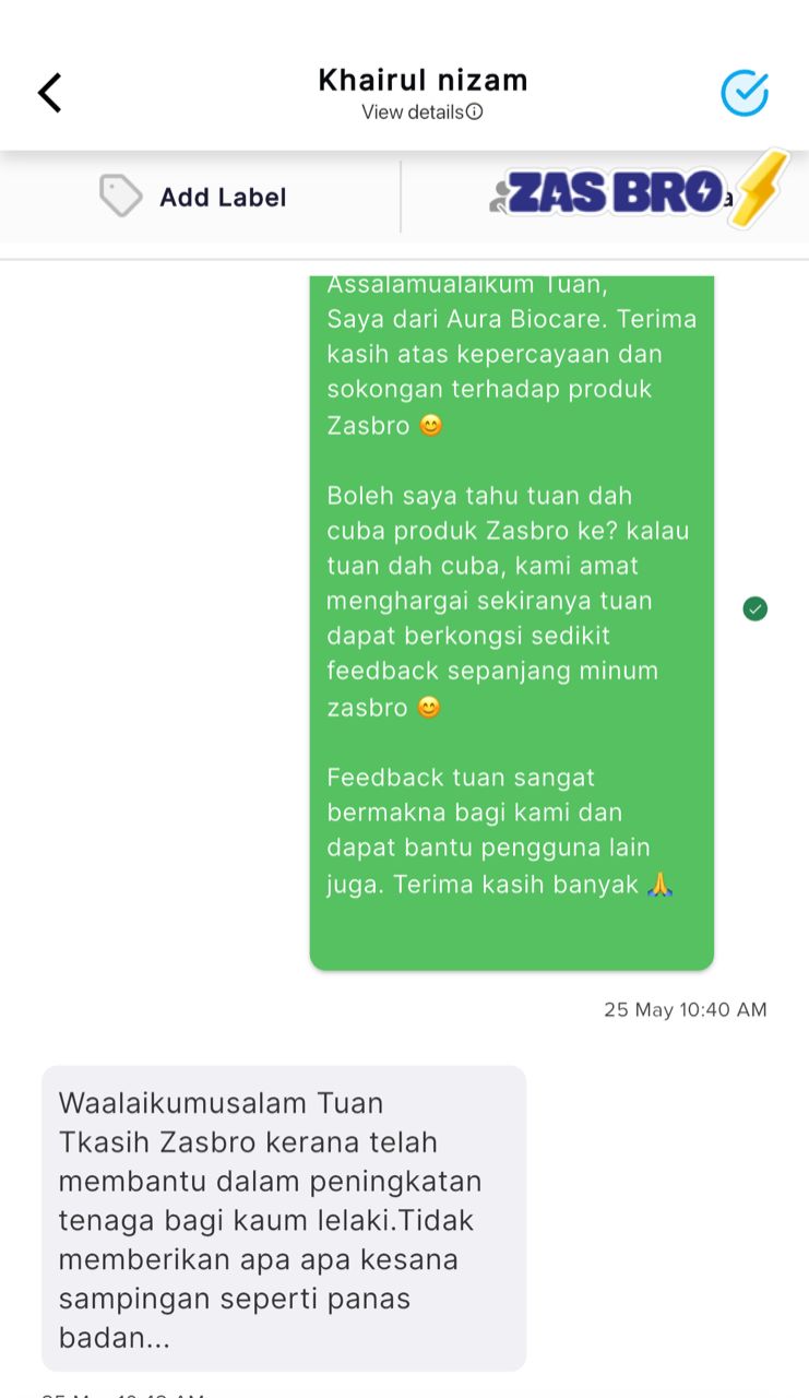 Testimoni WhatsApp Khairul Nizam